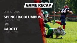 Recap: Spencer/Columbus  vs. Cadott  2016