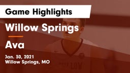 Willow Springs  vs Ava  Game Highlights - Jan. 30, 2021