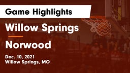 Willow Springs  vs Norwood   Game Highlights - Dec. 10, 2021