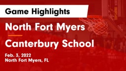 North Fort Myers  vs Canterbury School Game Highlights - Feb. 3, 2022