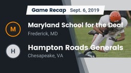 Recap: Maryland School for the Deaf  vs. Hampton Roads Generals  2019