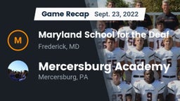 Recap: Maryland School for the Deaf  vs. Mercersburg Academy 2022