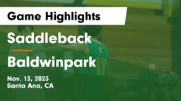 Saddleback  vs Baldwinpark  Game Highlights - Nov. 13, 2023
