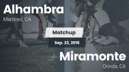 Matchup: Alhambra vs. Miramonte  2016