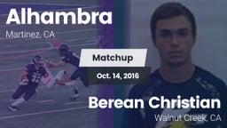 Matchup: Alhambra vs. Berean Christian  2016