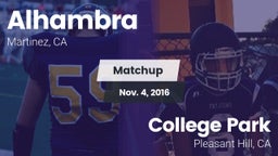 Matchup: Alhambra vs. College Park  2016