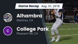 Recap: Alhambra  vs. College Park  2018