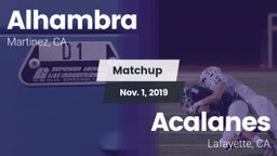 Matchup: Alhambra vs. Acalanes  2019