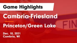 Cambria-Friesland  vs Princeton/Green Lake  Game Highlights - Dec. 10, 2021
