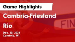 Cambria-Friesland  vs Rio  Game Highlights - Dec. 20, 2021