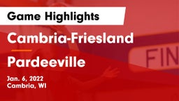 Cambria-Friesland  vs Pardeeville  Game Highlights - Jan. 6, 2022