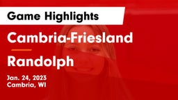 Cambria-Friesland  vs Randolph  Game Highlights - Jan. 24, 2023