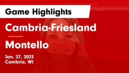 Cambria-Friesland  vs Montello  Game Highlights - Jan. 27, 2023