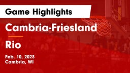 Cambria-Friesland  vs Rio  Game Highlights - Feb. 10, 2023