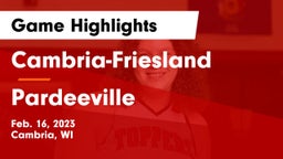 Cambria-Friesland  vs Pardeeville  Game Highlights - Feb. 16, 2023