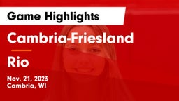 Cambria-Friesland  vs Rio  Game Highlights - Nov. 21, 2023