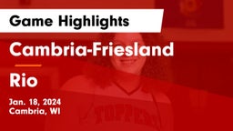 Cambria-Friesland  vs Rio  Game Highlights - Jan. 18, 2024