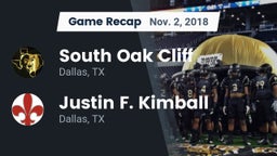 Recap: South Oak Cliff  vs. Justin F. Kimball  2018