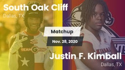 Matchup: South Oak Cliff vs. Justin F. Kimball  2020