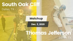 Matchup: South Oak Cliff vs. Thomas Jefferson  2020