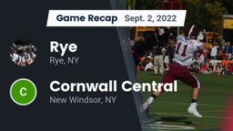 Recap: Rye  vs. Cornwall Central  2022