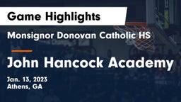 Monsignor Donovan Catholic HS vs John Hancock Academy Game Highlights - Jan. 13, 2023