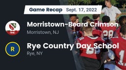 Recap: Morristown-Beard Crimson vs. Rye Country Day School 2022