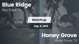 Matchup: Blue Ridge vs. Honey Grove  2016