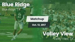 Matchup: Blue Ridge vs. Valley View  2017