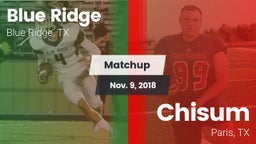 Matchup: Blue Ridge vs. Chisum 2018
