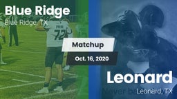 Matchup: Blue Ridge vs. Leonard  2020