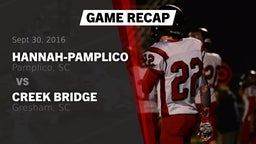 Recap: Hannah-Pamplico  vs. Creek Bridge  2016