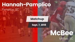 Matchup: Hannah-Pamplico vs. McBee  2018
