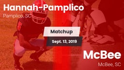 Matchup: Hannah-Pamplico vs. McBee  2019