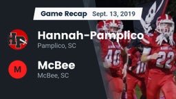 Recap: Hannah-Pamplico  vs. McBee  2019
