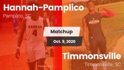 Matchup: Hannah-Pamplico vs. Timmonsville  2020