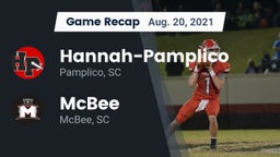 Recap: Hannah-Pamplico  vs. McBee  2021