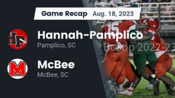 Recap: Hannah-Pamplico  vs. McBee  2023