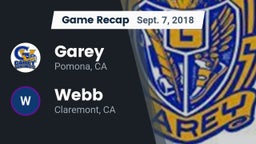 Recap: Garey  vs. Webb  2018