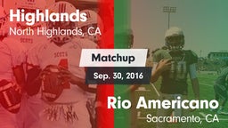 Matchup: Highlands vs. Rio Americano  2015