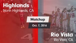 Matchup: Highlands vs. Rio Vista  2016