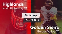 Matchup: Highlands vs. Golden Sierra  2016