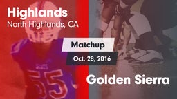 Matchup: Highlands vs. Golden Sierra 2016