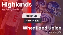 Matchup: Highlands vs. Wheatland Union  2019