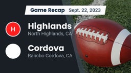 Recap: Highlands  vs. Cordova  2023