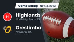 Recap: Highlands  vs. Orestimba  2023