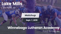 Matchup: Lake Mills vs. Winnebago Lutheran Academy  2018