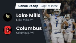 Recap: Lake Mills  vs. Columbus  2022