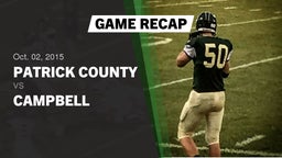 Recap: Patrick County  vs. Campbell 2015
