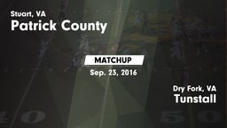 Matchup: Patrick County vs. Tunstall  2016